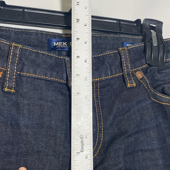 MEK Avalon Cigarette Jeans NWT Women's 29 Dark Blue Denim Embroidered Low Rise - Picture 15 of 17